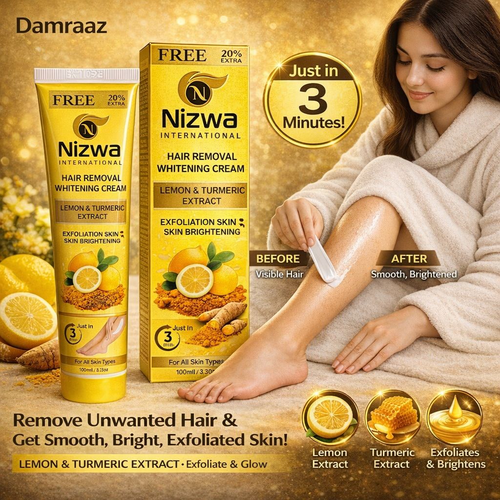Nizwa International Hair Removal Whitening Cream (Lemon & Turmeric Extract)