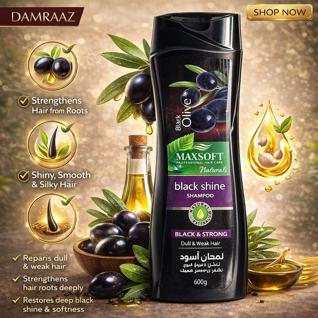 Maxsoft Naturals Black Olive Black Shine Shampoo (600g)