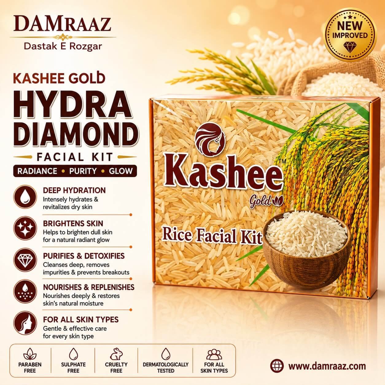 Kashee Gold Rice Facial Kit