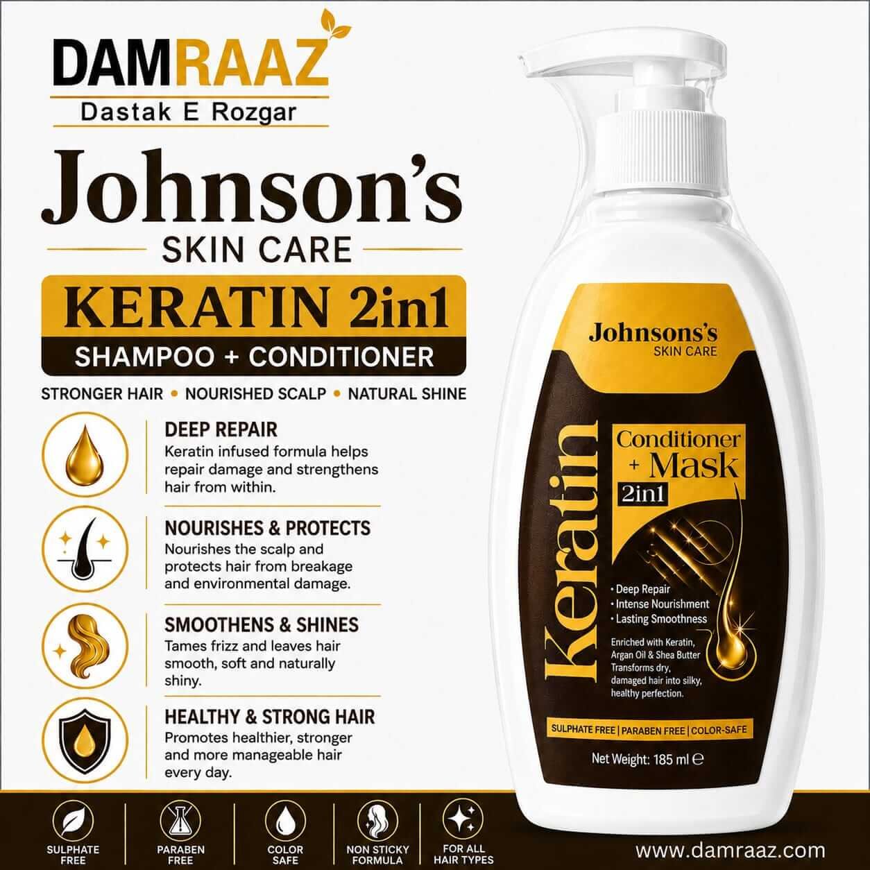 Johnson's Keratin 2in1 Shampoo + Conditioner