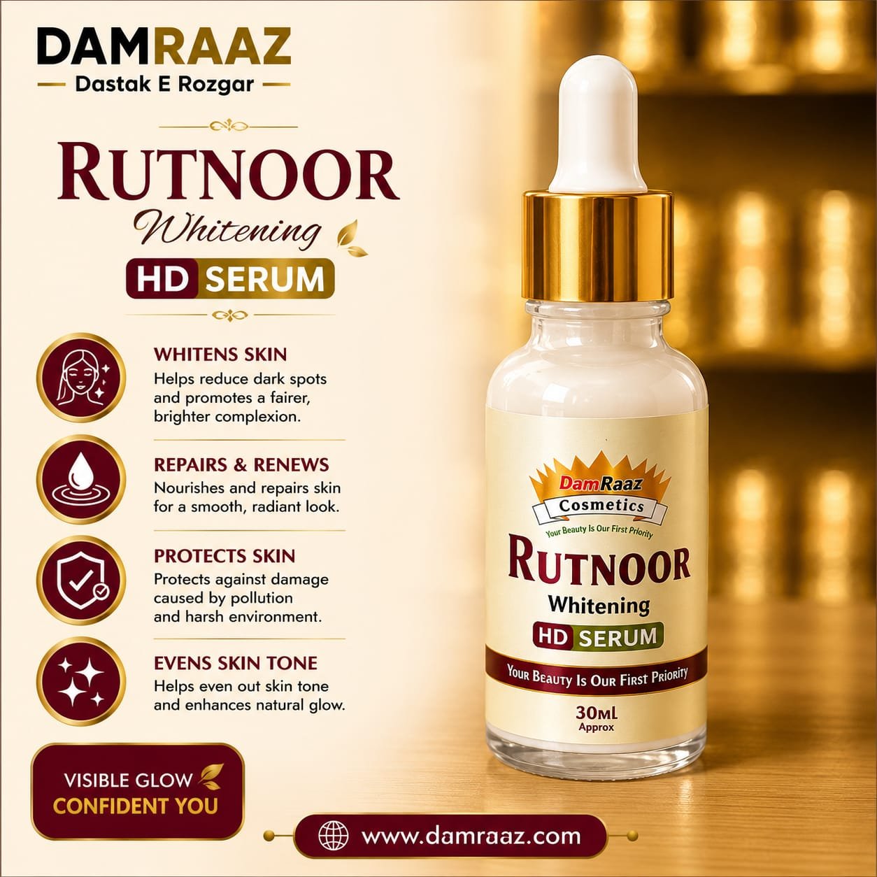 Rutnoor Whitening HD Serum