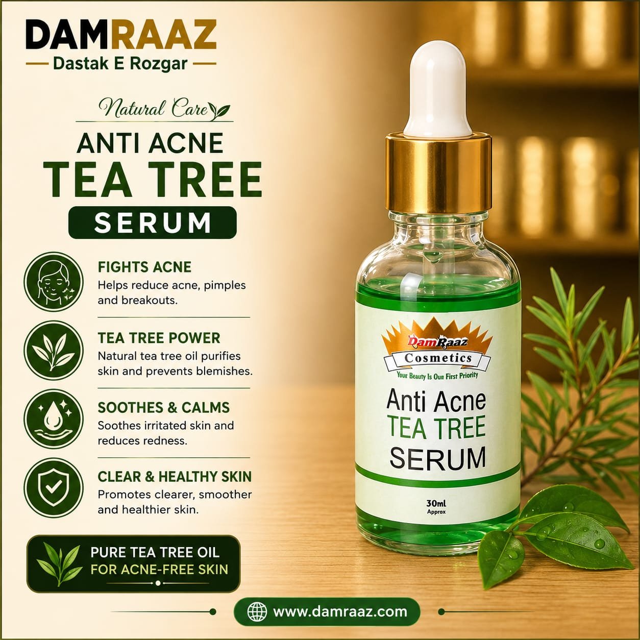 DamRaaz Anti Acne Tea Tree Serum