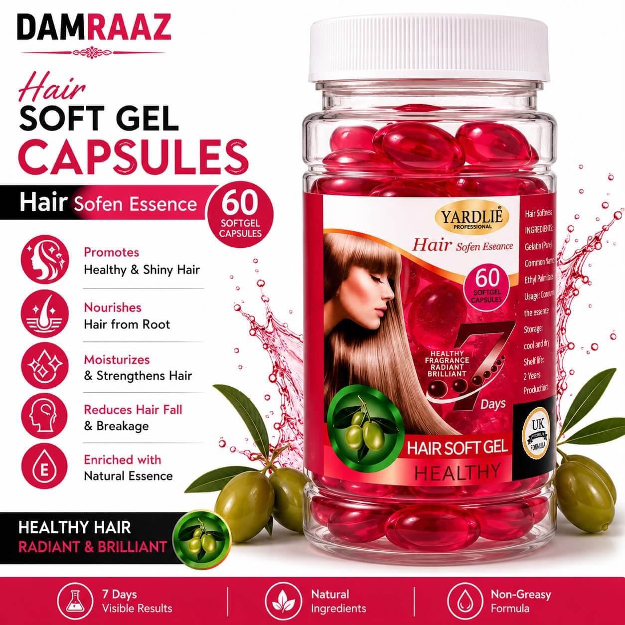 Hair Soft Gel Capsules (Pink)