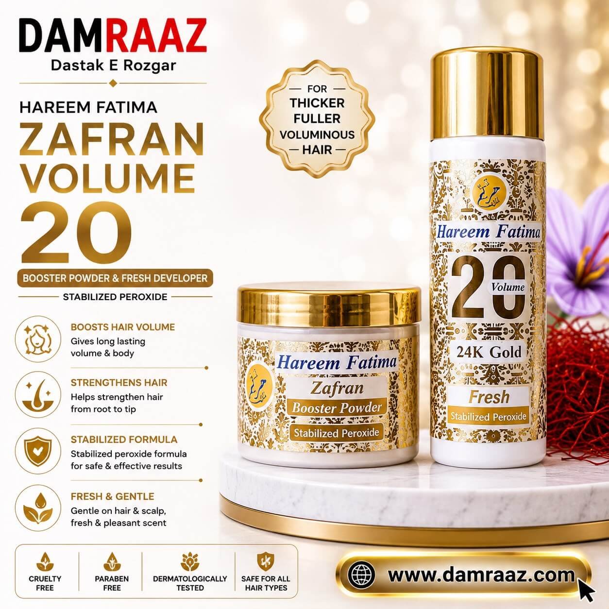 Hareem Fatima Zafran Volume 20 Gold Booster Powder & Developer