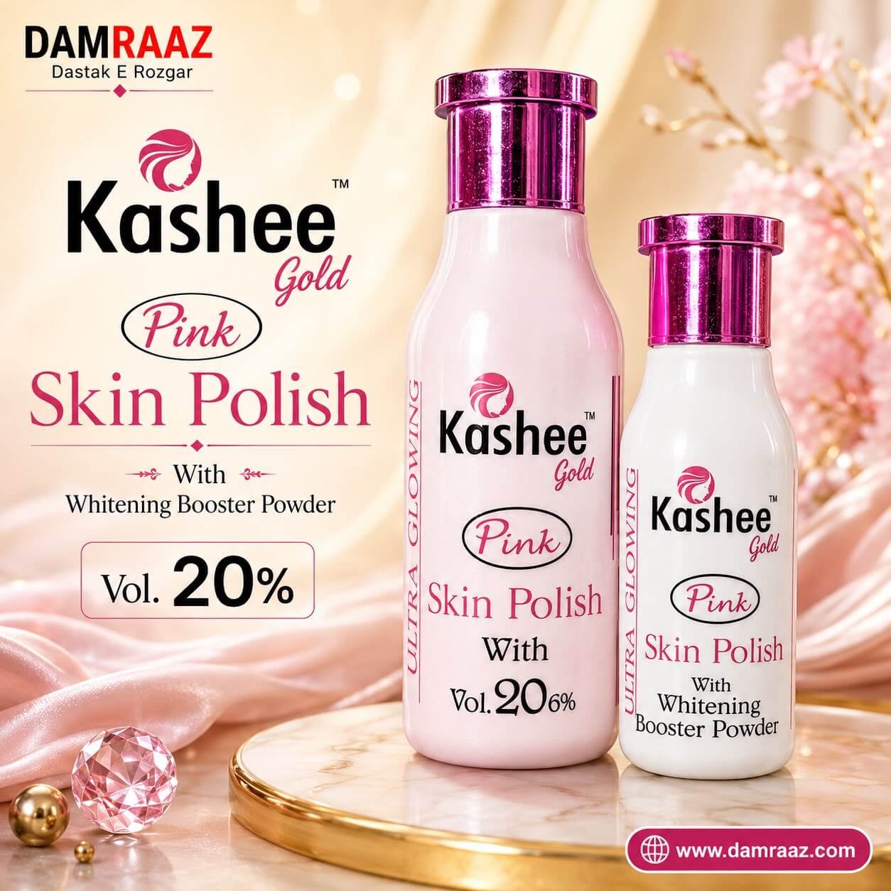 Kashee Gold Pink Skin Polish With Whitening Booster Powder