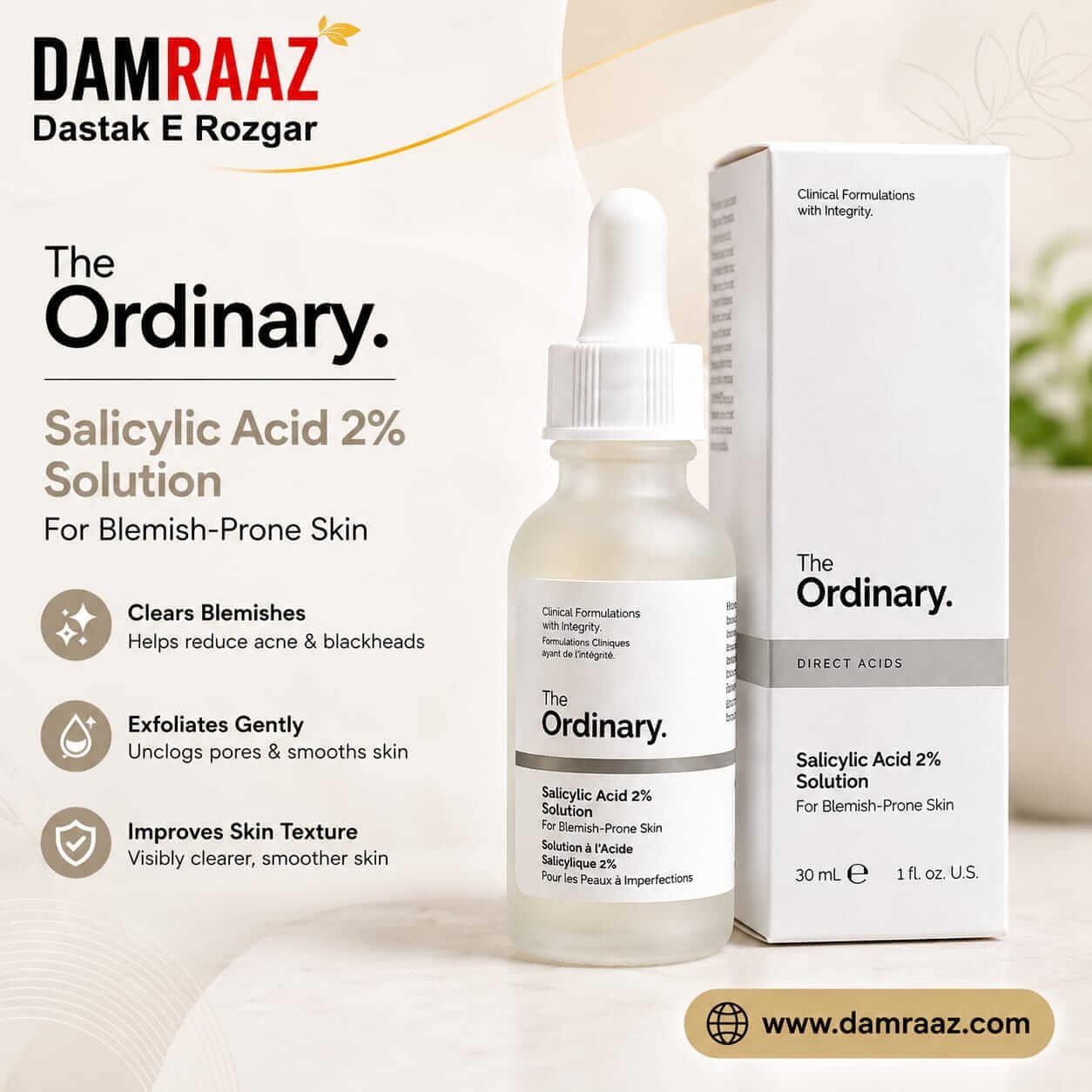 The Ordinary Salicylic Acid 2% Solution Serum 30ml
