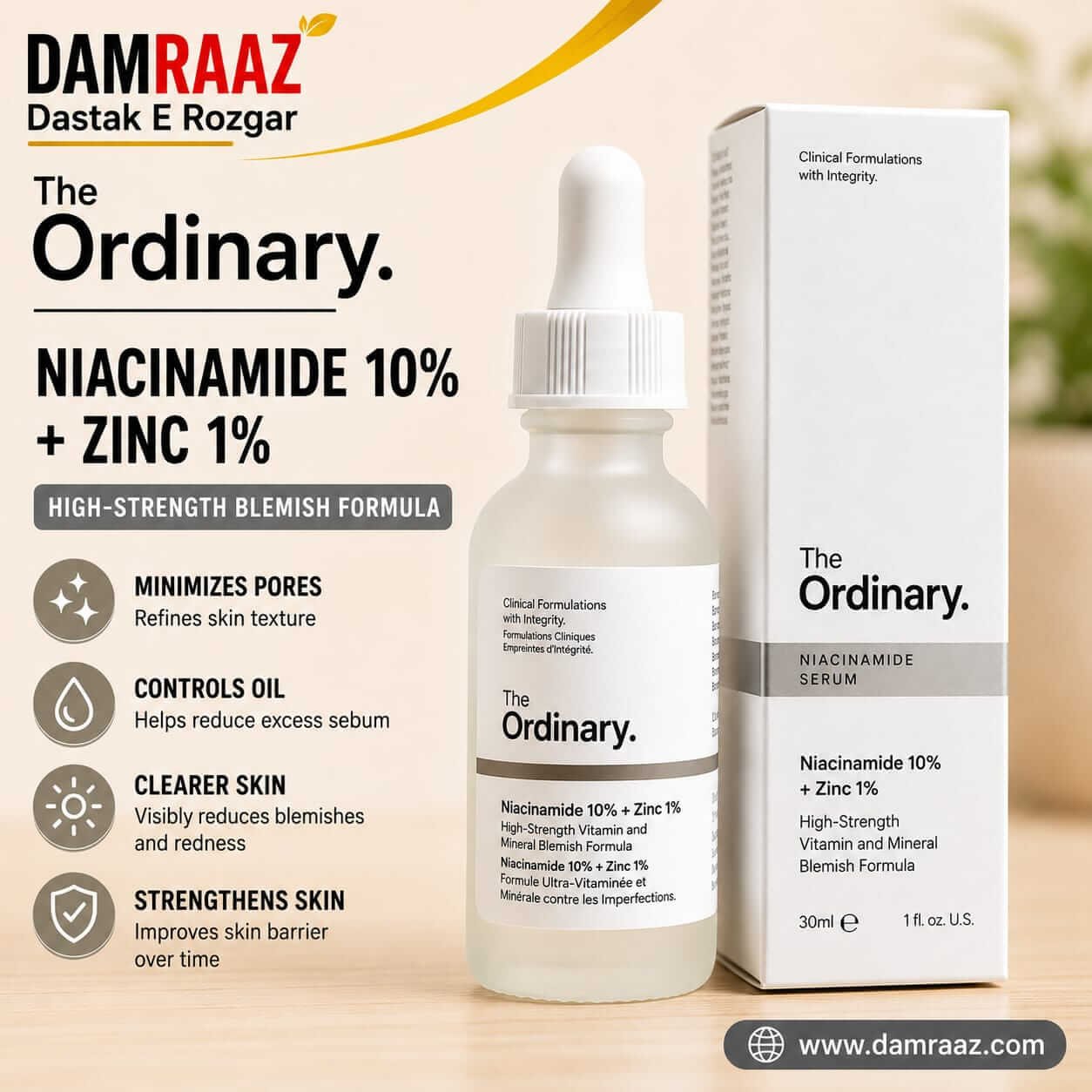 The Ordinary Niacinamide 10% + Zinc 1% Serum 30ml