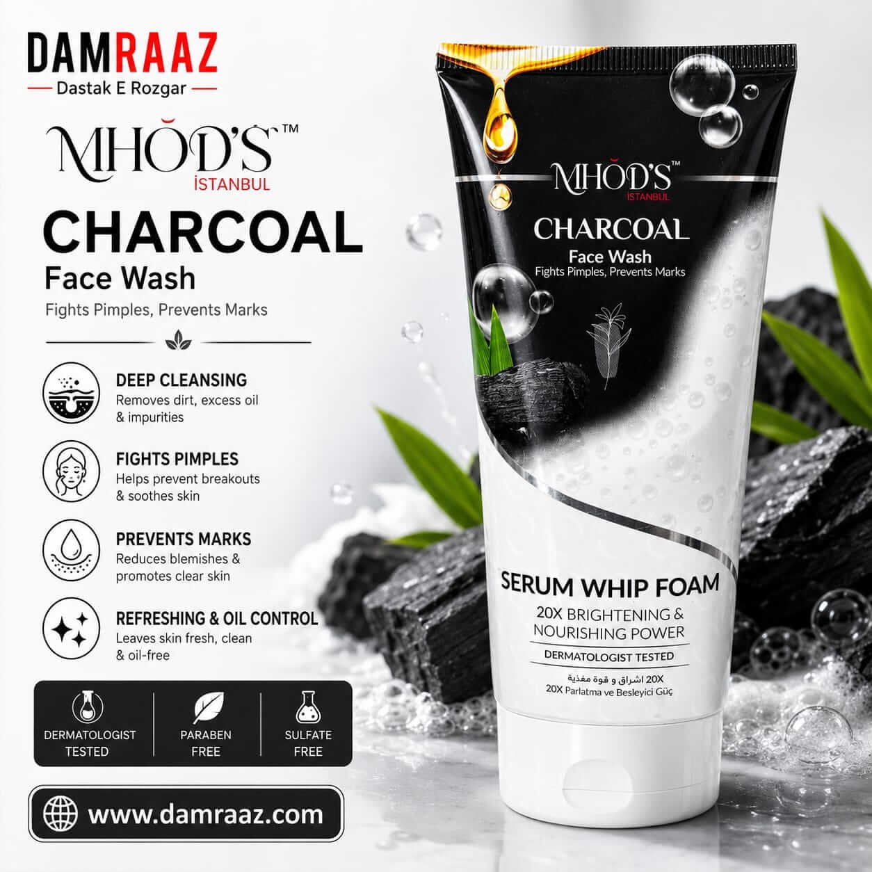 MHOD'S Charcoal Face Wash Serum