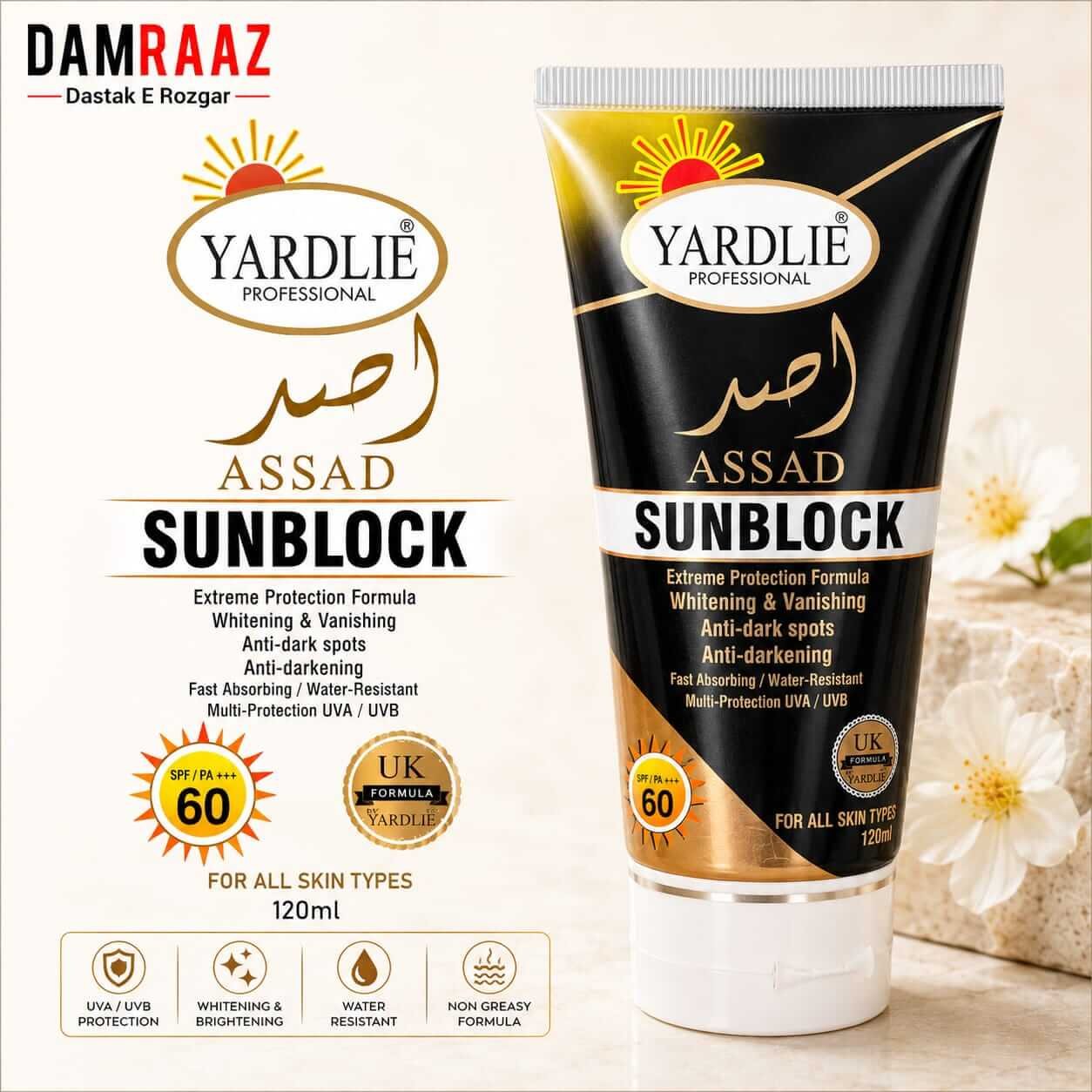 Yardlie Professional Assad Sunblock SPF 60 120ml