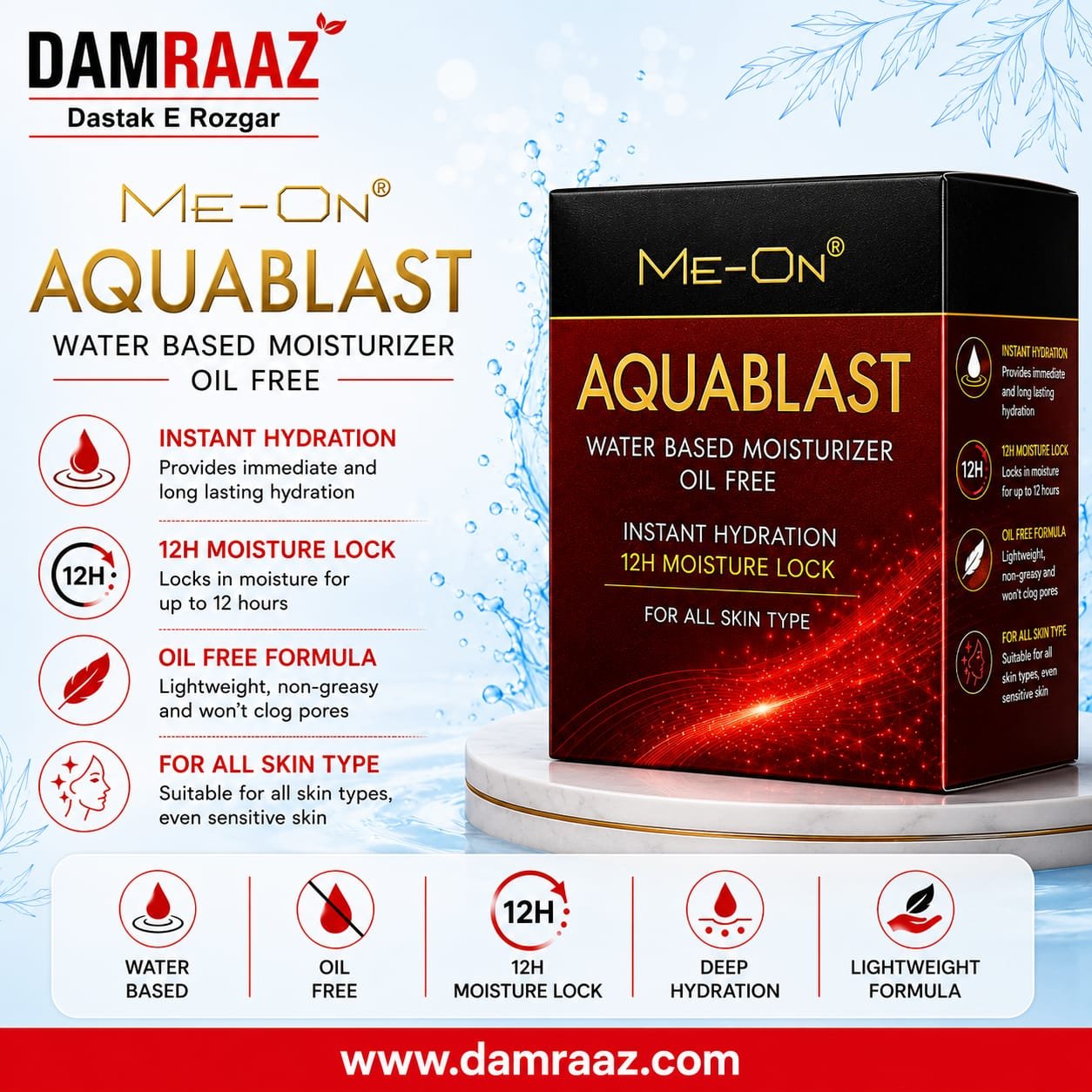 Me-On Aquablast Water Based Moisturizer