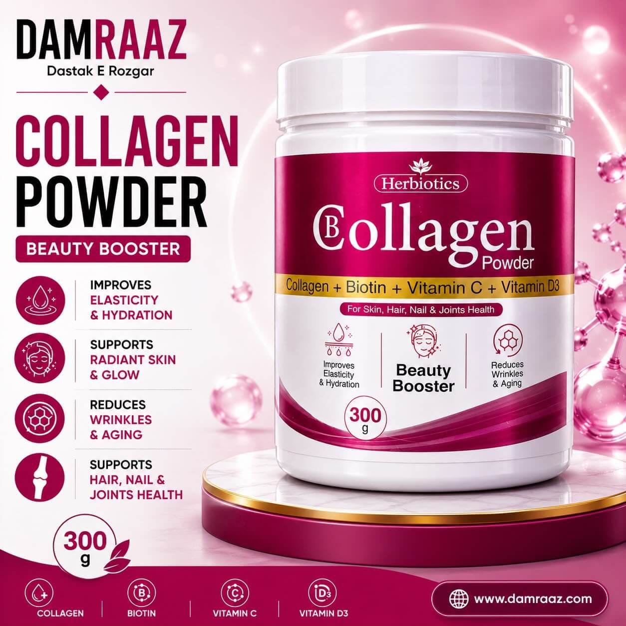 Herbiotics Collagen Powder 300g – Beauty Booster