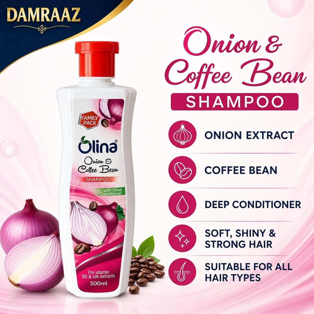 Olina Onion & Coffee Bean Shampoo (1000ml)
