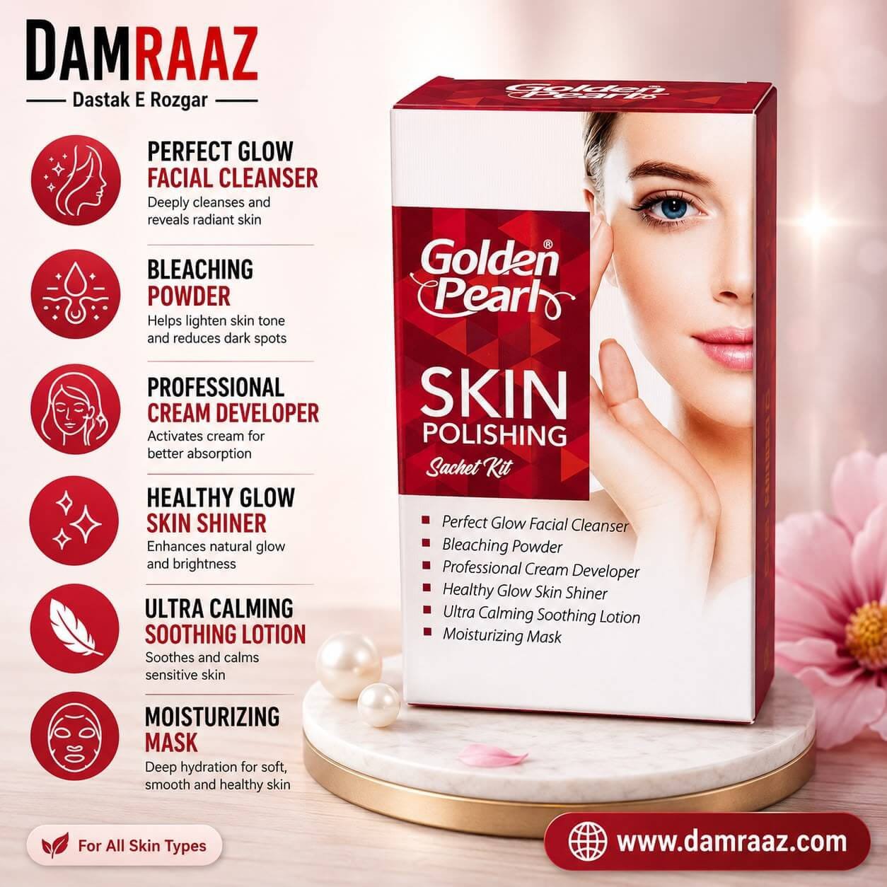 Golden Pearl Skin Polishing Sachet Kit